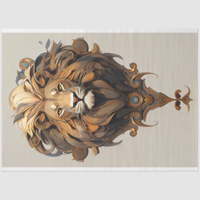 Lion Portrait Tissue Paper (Front)