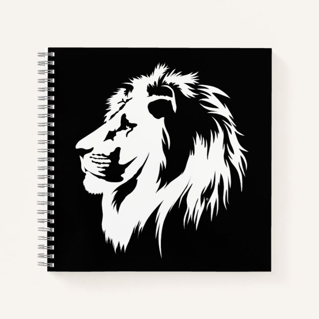 Lion Portrait (white) Notebook (Front)