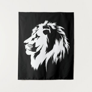 Lion Portrait (white) Tapestry