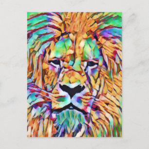 Lion Postcard - Vibrant Art