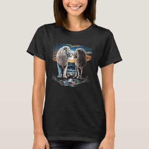 Lion Pride Sunset Beach Wildlife Safari Animals Bi T-Shirt