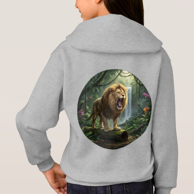 Lion Print Girls pullover hoodie  (Back)