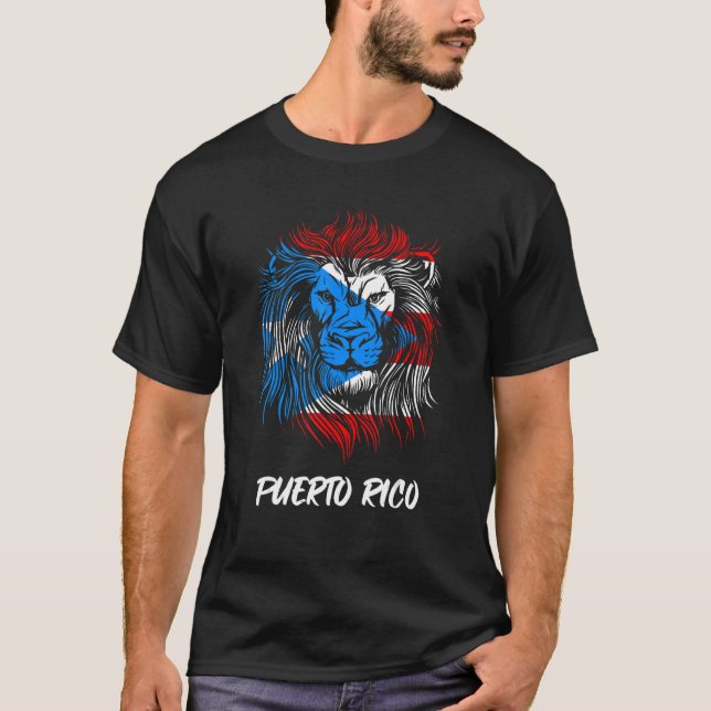 Lion Puerto Rican Flag Puerto Rico T-Shirt (Front)