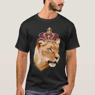 Lion Queen Big Cat Crowned Lioness Family T-Shirt