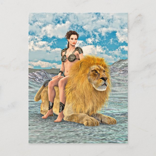 Lion Queen Fantas Postcard (Front)