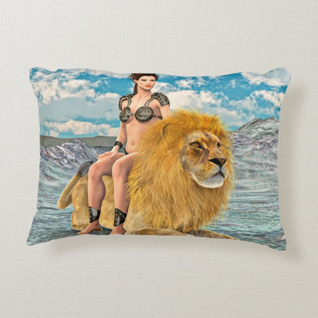 Lion Queen Fantasy Decorative Cushion (Back)