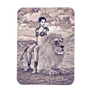 Lion Queen Fantasy Magnet