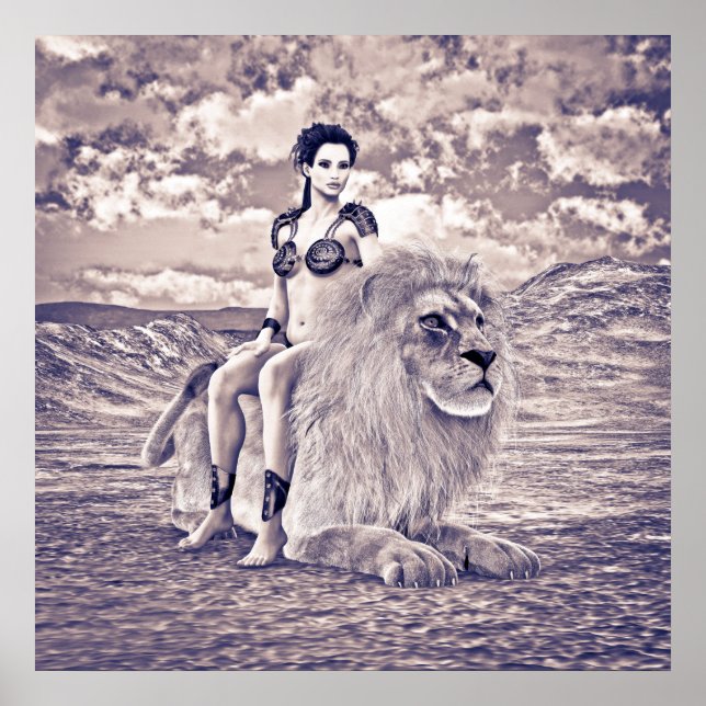 Lion Queen Fantasy Poster (Front)