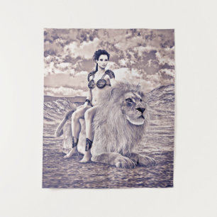 Lion Queen Fantasy Tapestry