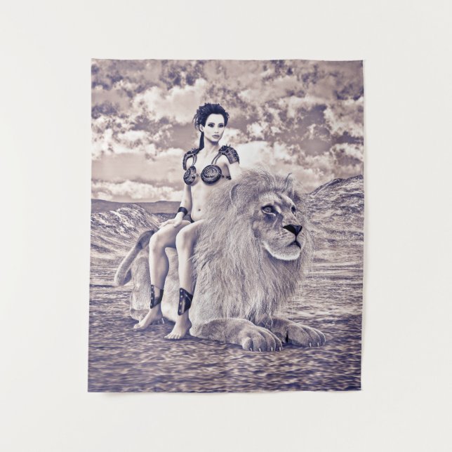 Lion Queen Fantasy Tapestry (Front)
