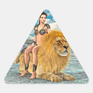 Lion Queen Fantasy Triangle Sticker