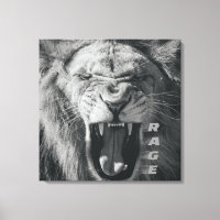 Lion Rage Black and White Roar