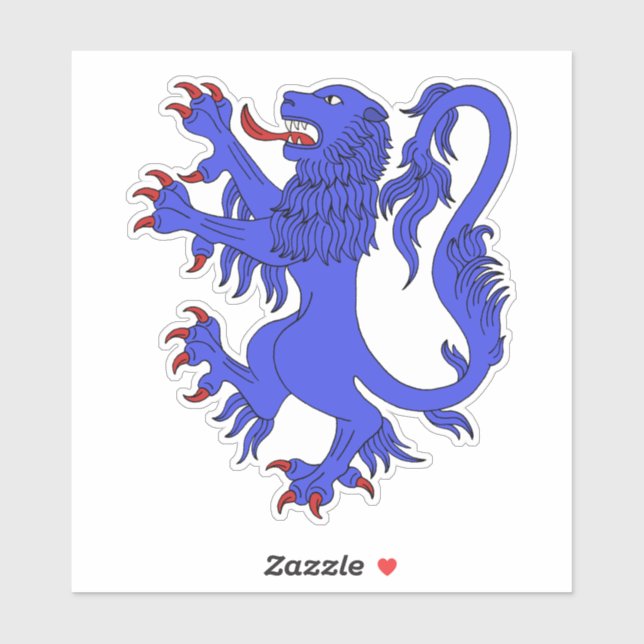Lion Rampant Azure (Sheet)