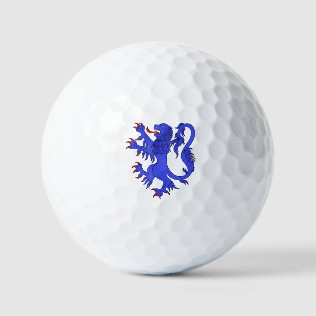 Lion Rampant Azure Golf Balls (Front)