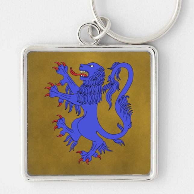 Lion Rampant Azure Key Ring (Front)