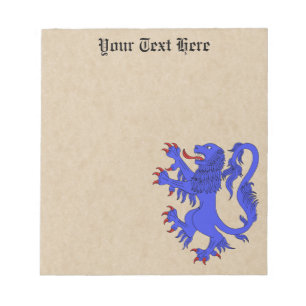Lion Rampant Azure Notepad