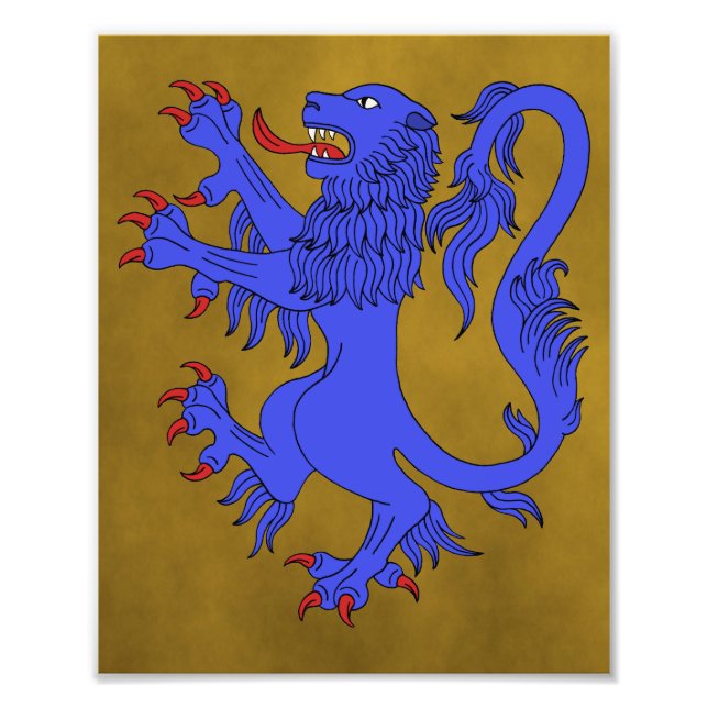 Lion Rampant Azure Photo Print (Front)