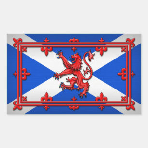 Lion Rampant On Scottish Flag Rectangular Sticker