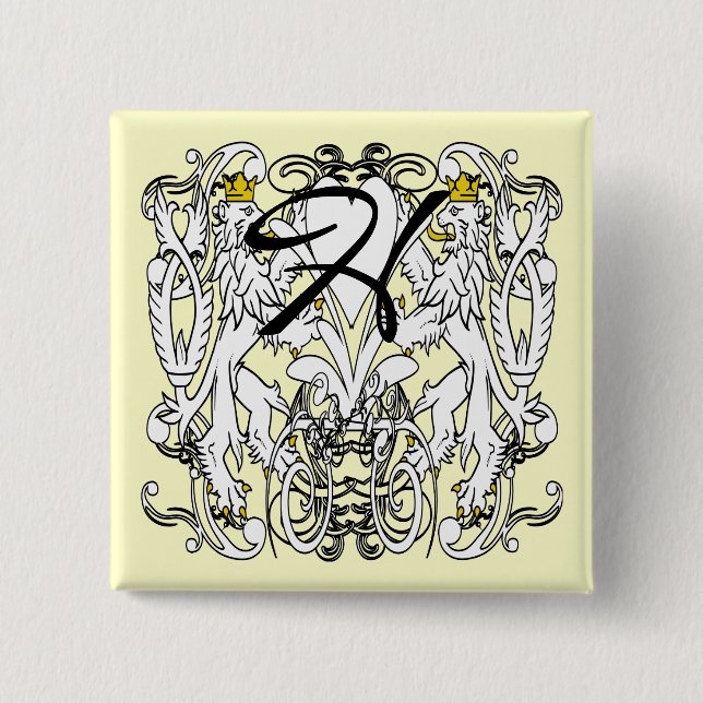 Lion Rampant Renaissance Wedding 15 Cm Square Badge (Front)