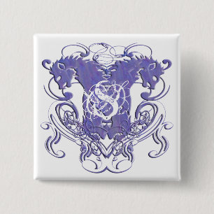 Lion Rampant Renaissance Wedding 15 Cm Square Badge