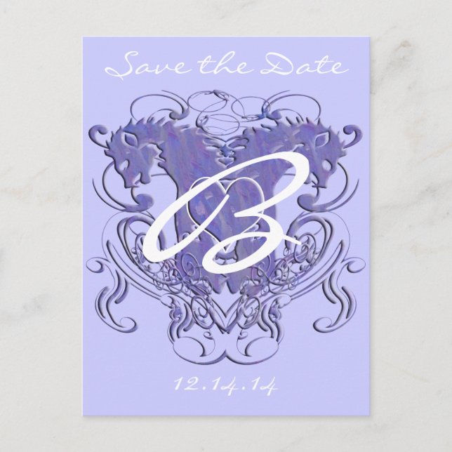 Lion Rampant Renaissance Wedding Announcement Postcard (Front)