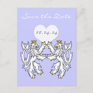 Lion Rampant Renaissance Wedding Announcement Postcard