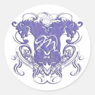 Lion Rampant Renaissance Wedding Classic Round Sticker