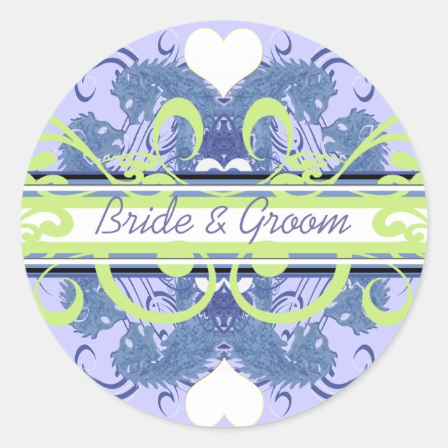 Lion Rampant Renaissance Wedding Classic Round Sticker (Front)