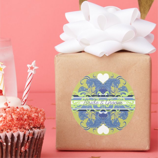 Lion Rampant Renaissance Wedding Classic Round Sticker (Party)