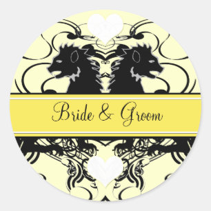 Lion Rampant Renaissance Wedding Classic Round Sticker