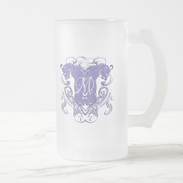 Lion Rampant Renaissance Wedding Frosted Glass Beer Mug (Right)