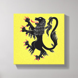 Lion Rampant Sable Canvas Print