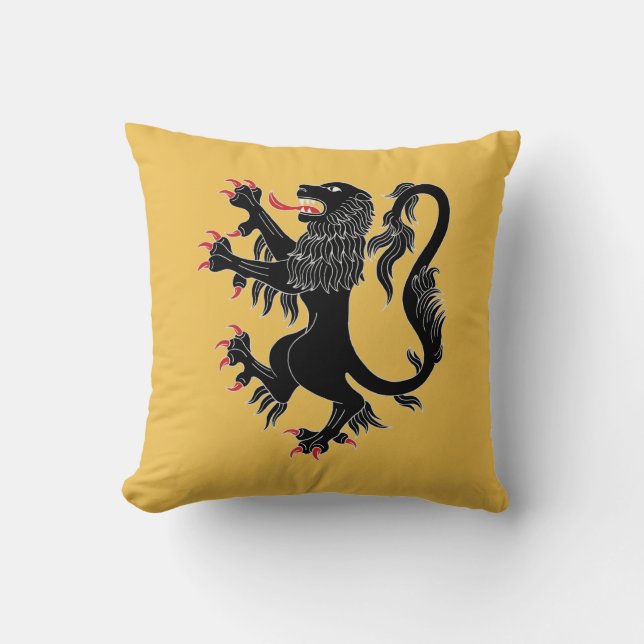 Lion Rampant Sable Cushion (Front)