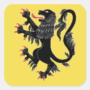 Lion Rampant Sable Square Sticker