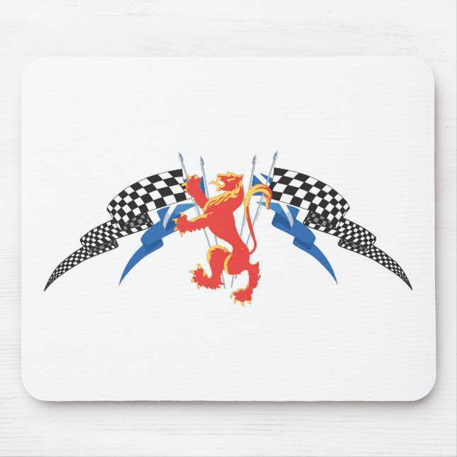 Lion Rampant, Saltires, checks Mouse Mat (Front)