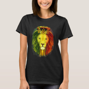 Lion Rasta Colours King Crown Mane T-Shirt