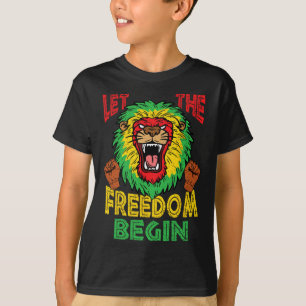 Lion Rasta Freedom Juneteenth Black History Africa T-Shirt