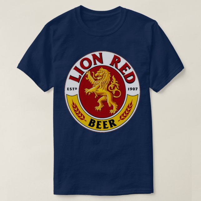 Lion red beer drink Premium TShirt (Design Front)