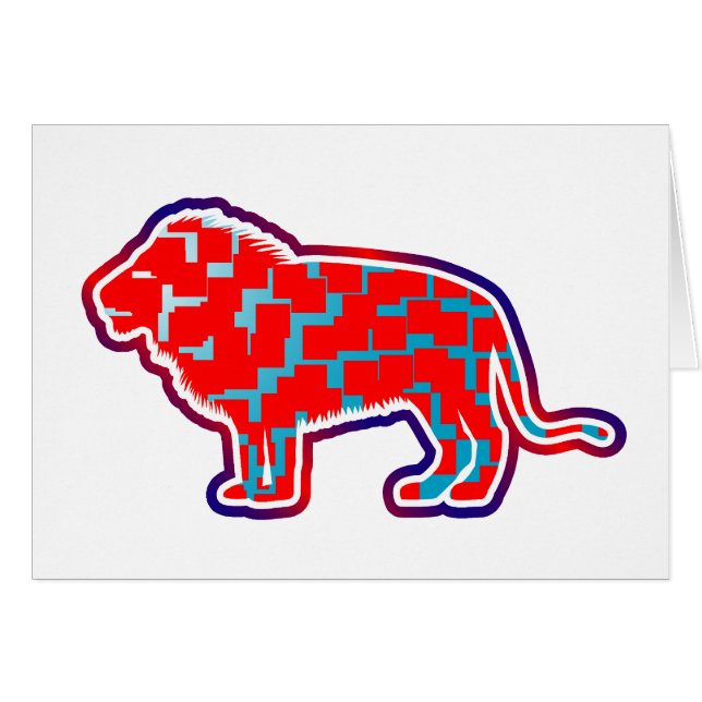 Lion (Red Pattern) (Front Horizontal)