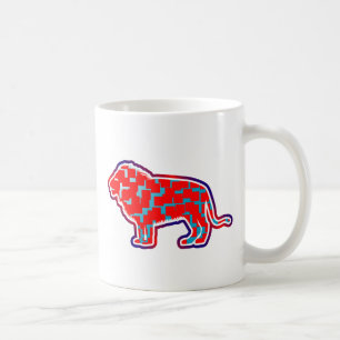 Lion (Red Pattern) Coffee Mug