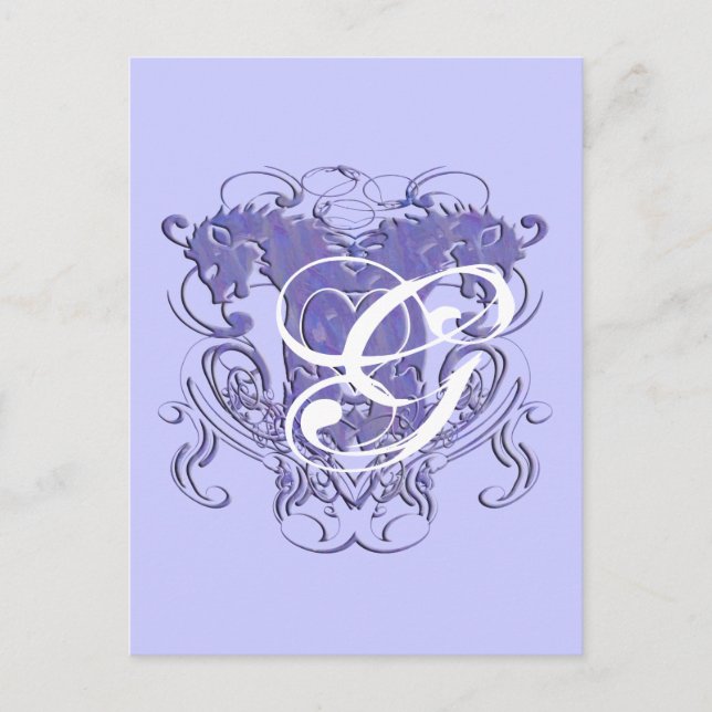 Lion Renaissance Wedding Monogram Thank You Postcard (Front)
