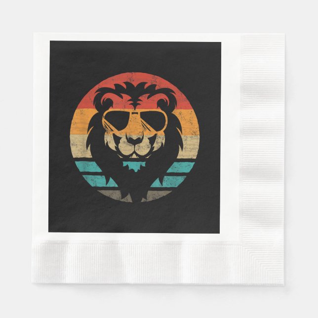 Lion Retro Style Vintage Napkin (Front)