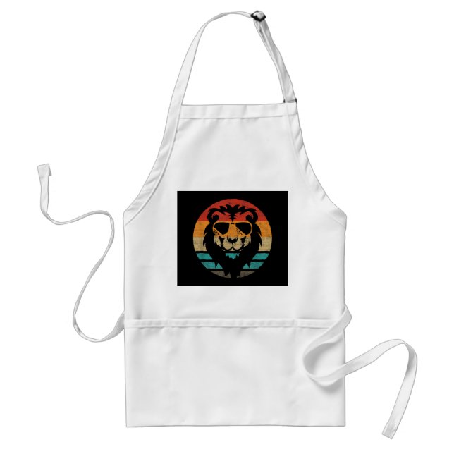 Lion Retro Style Vintage Standard Apron (Front)