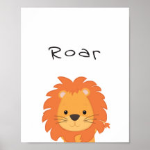 Lion Roar Nursery Poster, Animal Kidsroom Wall Art