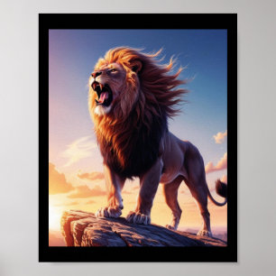 Lion Roar Of Independence Liberty T Sticker  Poster