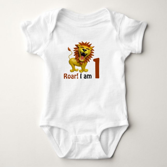 Lion Roaring Baby Bodysuit (Front)