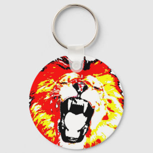 Lion Roaring Key Ring