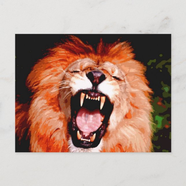 Lion Roaring Postcard (Front)