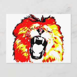 Lion Roaring Postcard