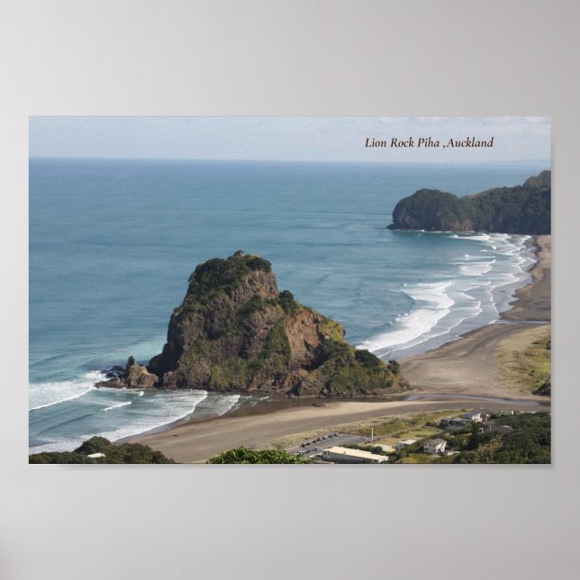 Lion Rock Piha ,Auckland New Zealand Poster (Front)